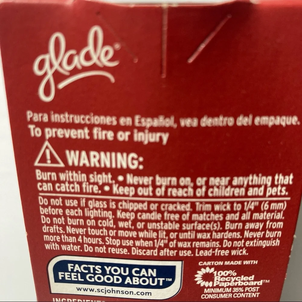 Glade Apple Cinnamon Glass Jar Candle Fall Limited Edition